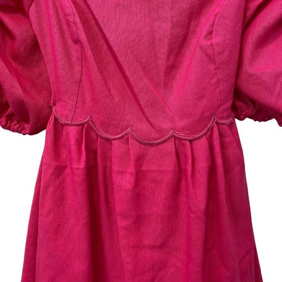 NWT OPT April Scalloped Dress Magenta Medium - Picture 10 of 15